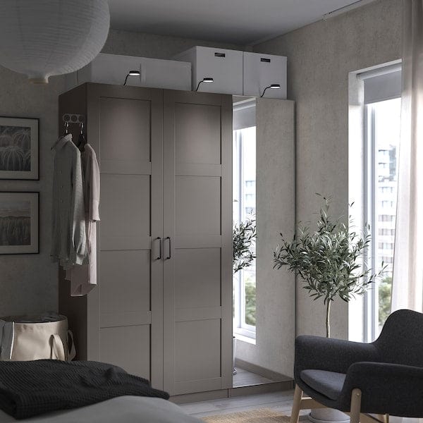 Ikea PAX / BERGSBO/ÅHEIM - Wardrobe combination, dark grey/glass mirror,150x60x201 cm