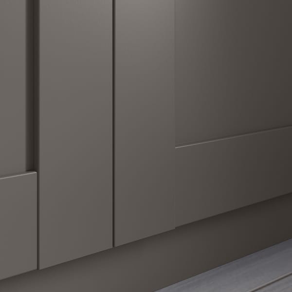 PAX / BERGSBO/ÅHEIM - Wardrobe combination, dark grey/mirrored glass,150x60x236 cm