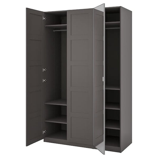 Ikea PAX / BERGSBO/ÅHEIM - Wardrobe combination, dark grey/mirrored glass,150x60x236 cm