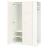PAX / BERGSBO wardrobe combination, white white/white, 120x60x201 cm