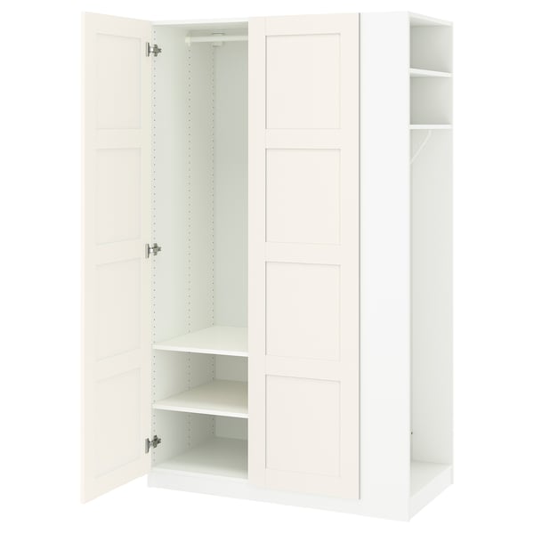PAX / BERGSBO wardrobe combination, white white/white, 120x60x201 cm