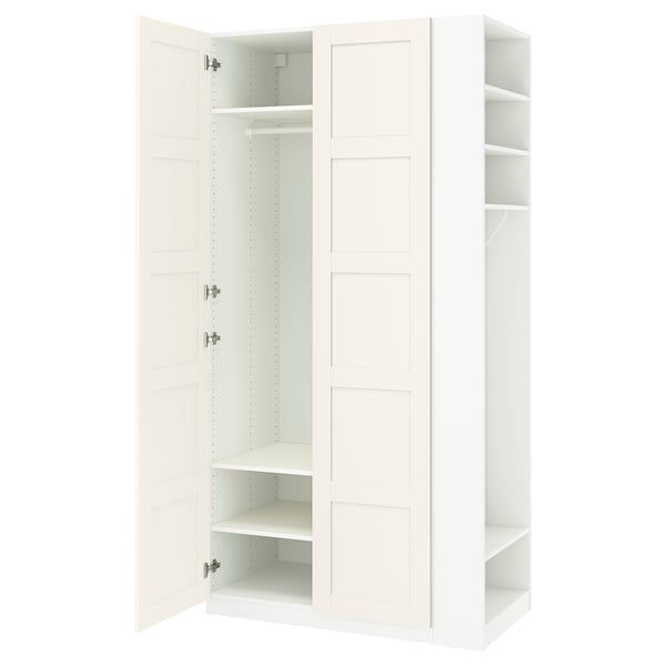 PAX / BERGSBO wardrobe combination, white white/white, 120x60x236 cm