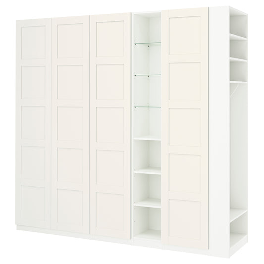 PAX / BERGSBO wardrobe combination, white white/white, 255x60x236 cm