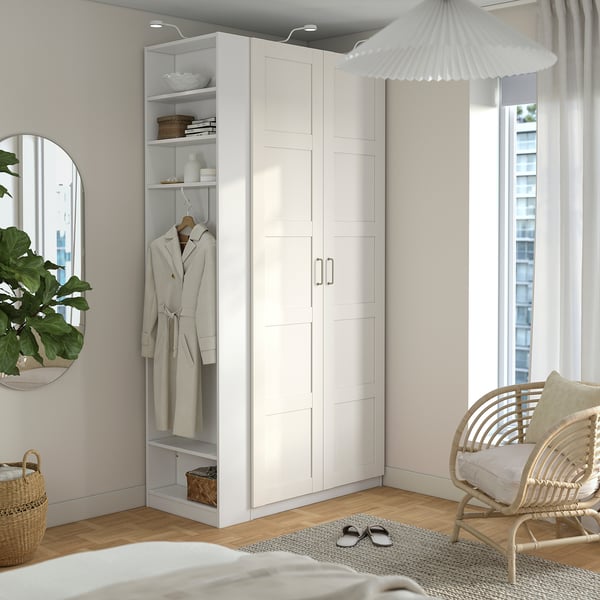 PAX / BERGSBO wardrobe combination, white white/white, 120x60x236 cm