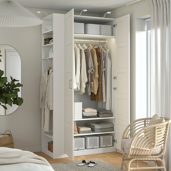 PAX / BERGSBO wardrobe combination, white white/white, 120x60x236 cm Wardrobe combination, white white/white,120x60x236 cm