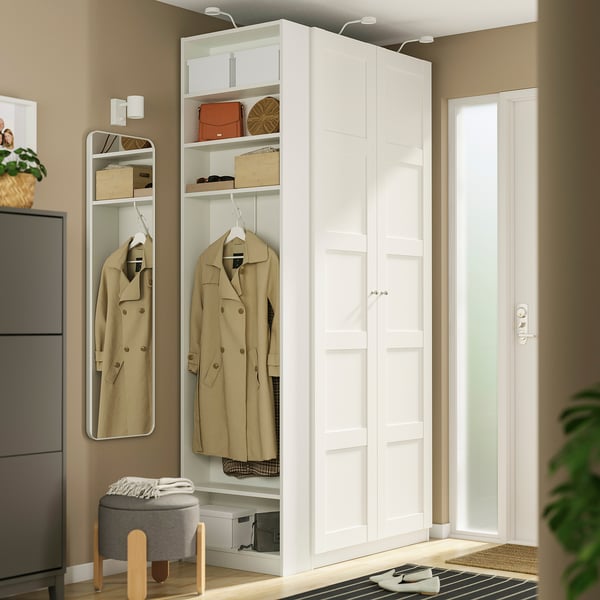 PAX / BERGSBO wardrobe combination, white white/white, 120x60x236 cm