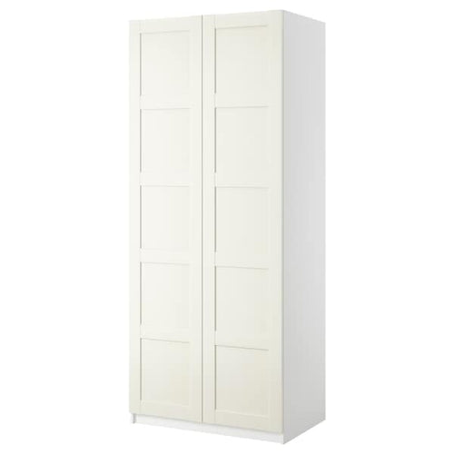 PAX / BERGSBO wardrobe combination, white/white, 100x60x236 cm
