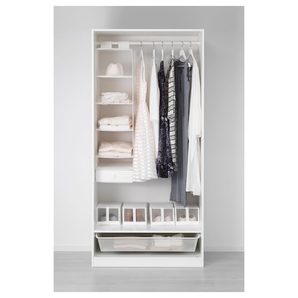 PAX / BERGSBO - Wardrobe combination, white/white,100x60x201 cm