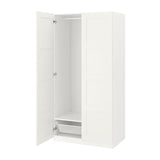PAX / BERGSBO wardrobe combination, white/white, 100x60x201 cm