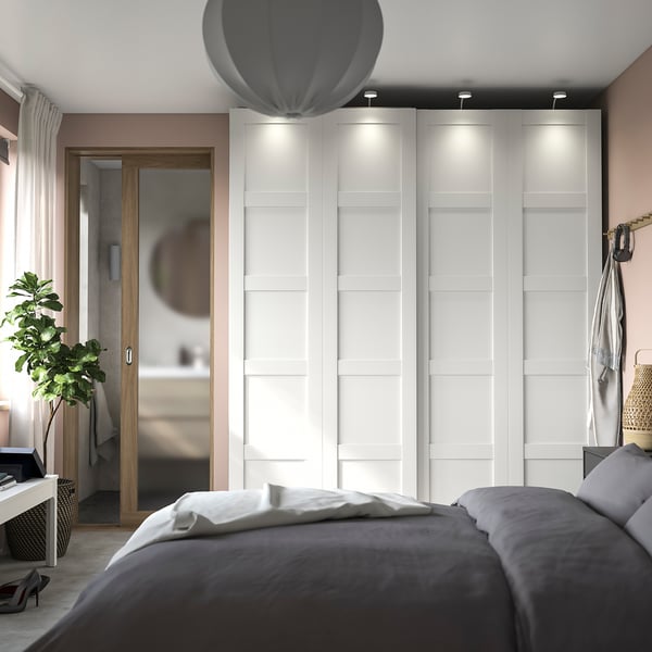 PAX / BERGSBO wardrobe combination, white/white, 200x66x236 cm