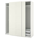 PAX / BERGSBO wardrobe combination, white/white, 200x66x236 cm