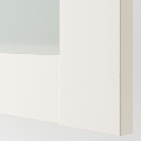 PAX / BERGSBO - Wardrobe combination, white/frosted glass/white,150x60x236 cm