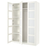 PAX / BERGSBO wardrobe combination, white/frosted glass/white, 150x60x236 cm