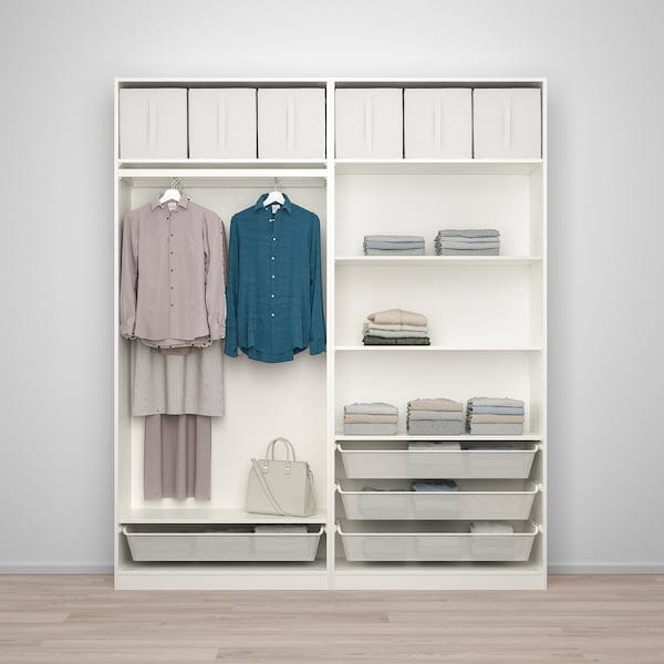 Ikea PAX / BERGSBO - Wardrobe combination, white/frosted glass,200x38x236 cm