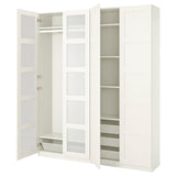 PAX / BERGSBO wardrobe combination, white/frosted glass, 200x38x236 cm