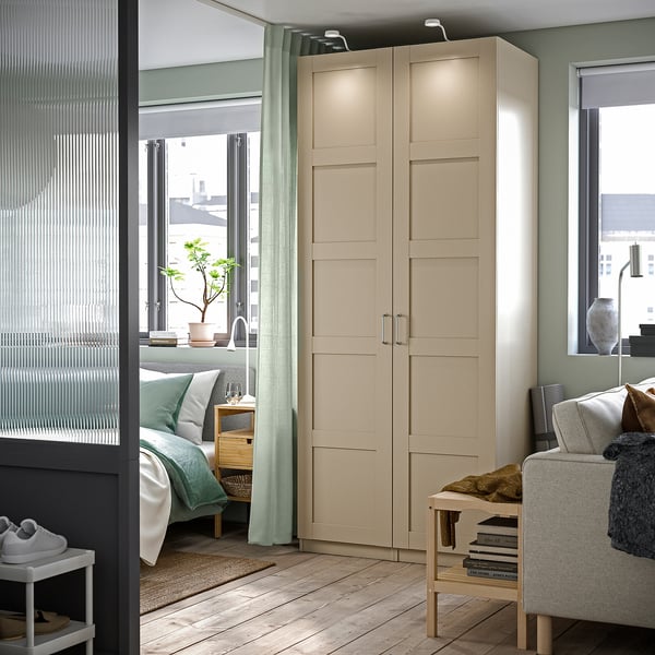 PAX / BERGSBO - PAX / BERGSBO Wardrobe combination, grey-beige/grey-beige, 100x60x236 cm