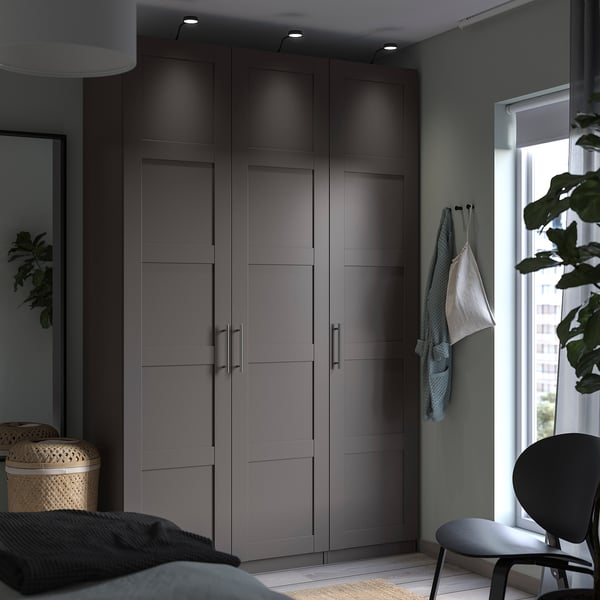 PAX / BERGSBO wardrobe combination, dark grey, 150x60x236 cm