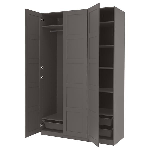 PAX / BERGSBO wardrobe combination, dark grey, 150x60x236 cm