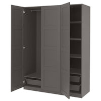 PAX / BERGSBO wardrobe combination, dark grey, 150x60x201 cm
