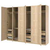 PAX / BERGSBO wardrobe combination, white stained oak effect/white stained oak effect, 300x60x236 cm