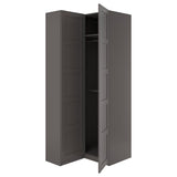 PAX / BERGSBO corner wardrobe, dark grey/dark grey, 111/88x236 cm