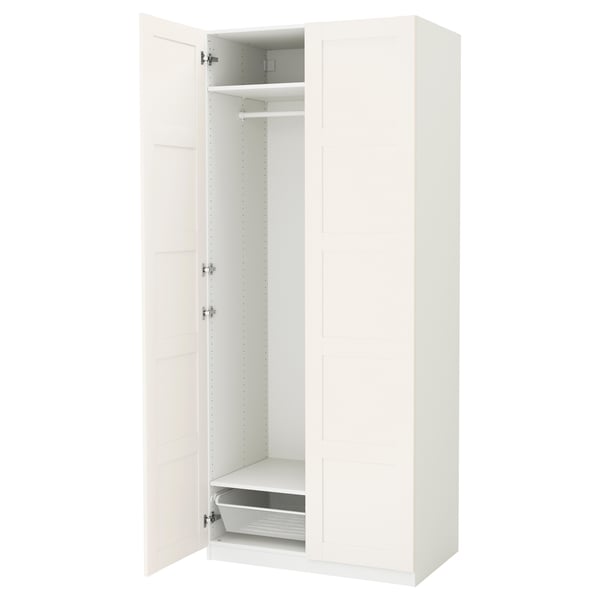 PAX / BERGSBO wardrobe, white/white, 100x60x236 cm