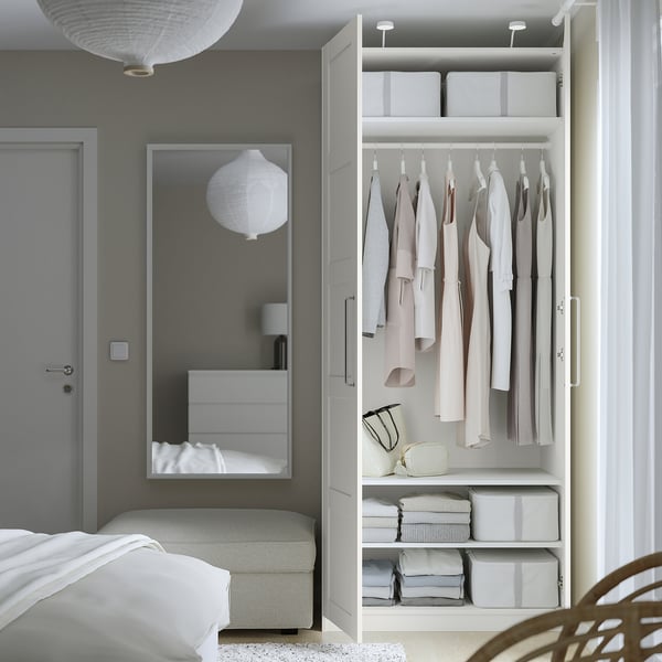 PAX / BERGSBO wardrobe, white/white, 100x60x236 cm
