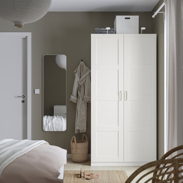 PAX / BERGSBO wardrobe, white/white, 100x60x201 cm
