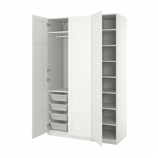 PAX / BERGSBO wardrobe, white/white, 150x60x236 cm