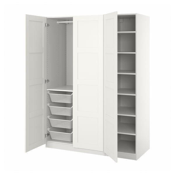 PAX / BERGSBO wardrobe, white/white, 150x60x201 cm