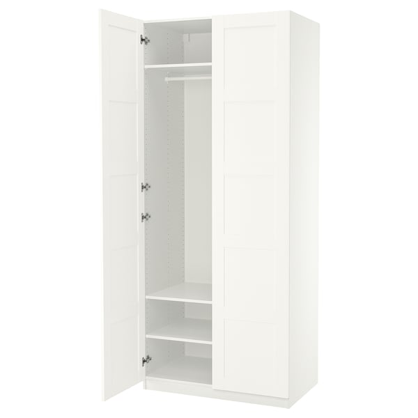 PAX / BERGSBO wardrobe, white/white, 100x60x236 cm