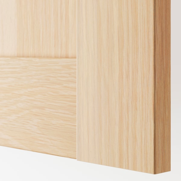 PAX / BERGSBO - Wardrobe, white / oak-effect with white stain,100x60x236 cm