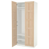 PAX / BERGSBO wardrobe, white/white stained oak effect, 100x60x236 cm
