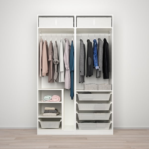 PAX / BERGSBO - Wardrobe with sliding doors, white/white,150x66x236 cm