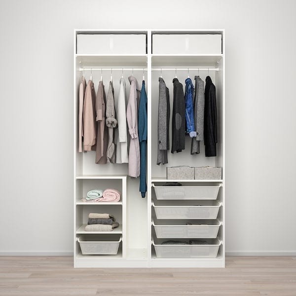 Ikea PAX / BERGSBO - Wardrobe with sliding doors, white/white,150x66x236 cm