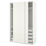 PAX / BERGSBO wardrobe with sliding doors, white/white, 150x66x236 cm