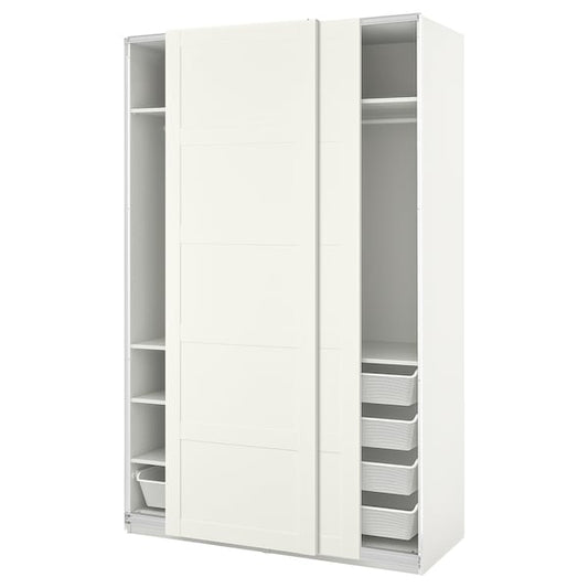 PAX / BERGSBO - Wardrobe with sliding doors, white/white,150x66x236 cm