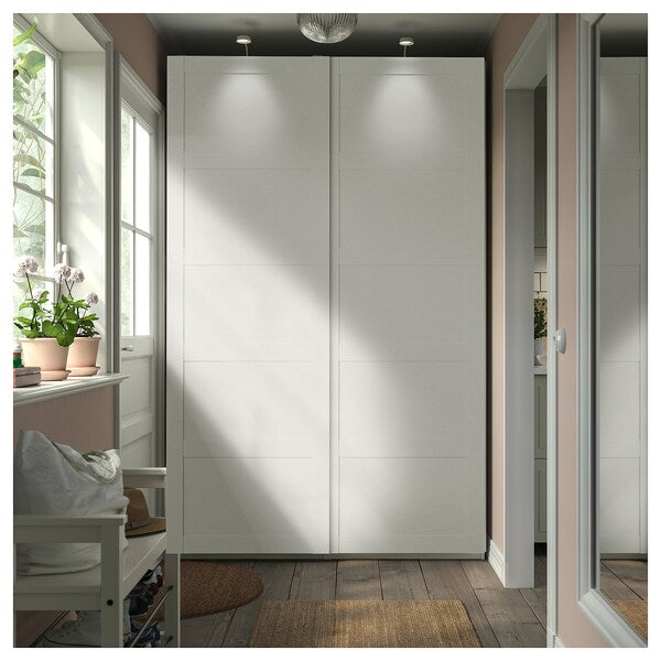 PAX / BERGSBO - Wardrobe with sliding doors, white/white,150x66x236 cm