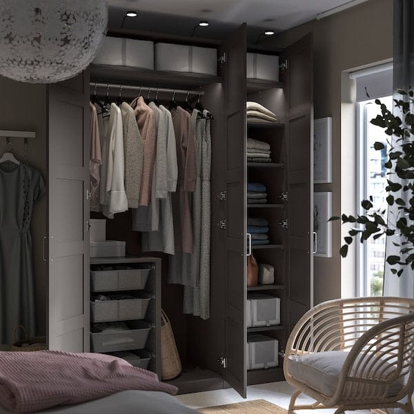 Ikea PAX / BERGSBO - Wardrobe, dark grey/dark grey,150x60x236 cm