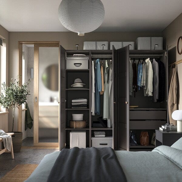 Ikea PAX / BERGSBO - Wardrobe, dark grey/dark grey,200x60x201 cm