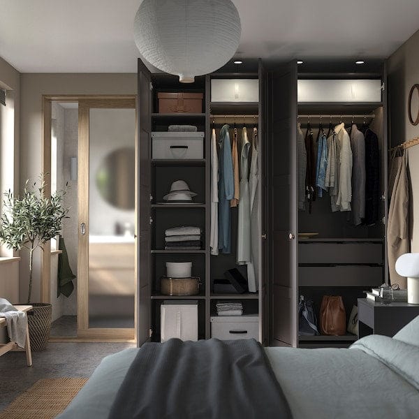 Ikea PAX / BERGSBO - Wardrobe, dark grey/dark grey,200x60x236 cm