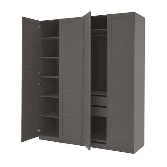 Ikea PAX / BERGSBO - Wardrobe, dark grey/dark grey,200x60x236 cm