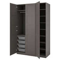 PAX / BERGSBO wardrobe, dark grey/dark grey, 150x60x236 cm