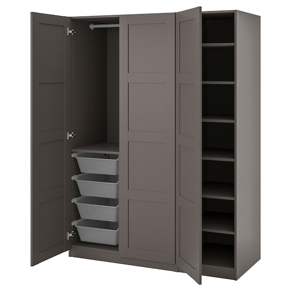 PAX / BERGSBO - Wardrobe, dark grey/dark grey,150x60x201 cm