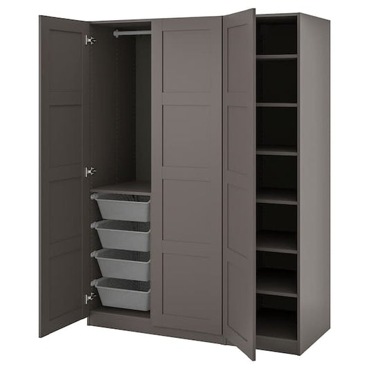 Ikea PAX / BERGSBO - Wardrobe, dark grey/dark grey,150x60x201 cm