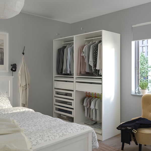 PAX wardrobe combination, white, 150x58x201 cm