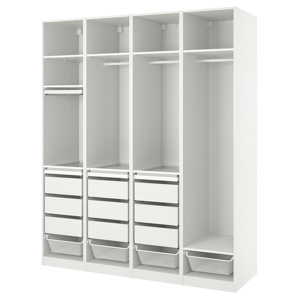 PAX wardrobe combination, white, 200x58x236 cm