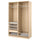 PAX - Wardrobe combination, oak effect with white stain,150x58x236 cm