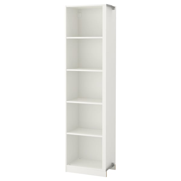 PAX - PAX Add-on corner unit with 4 shelves, white, 53x35x201 cm