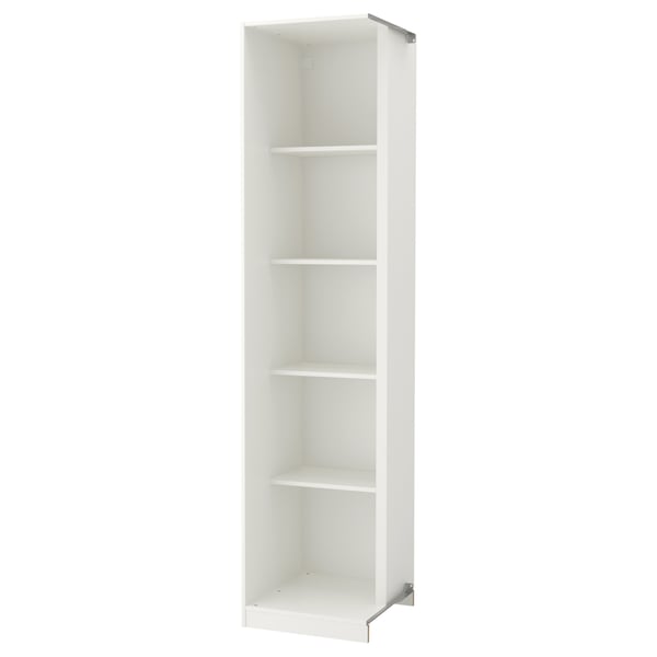 PAX add-on corner unit with 4 shelves, white, 53x58x236 cm